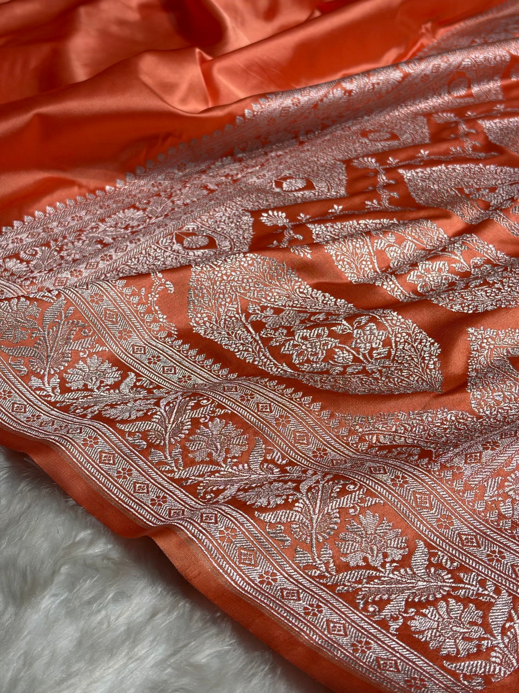 Kesar Plain Mashru Silk Saree MS22