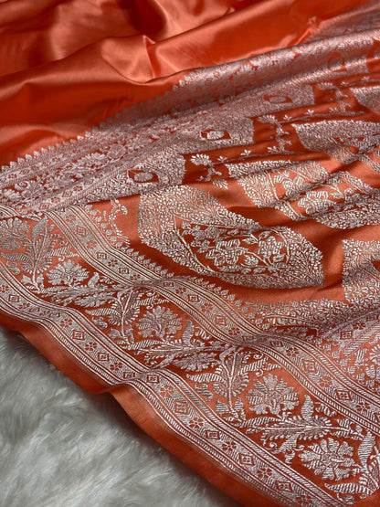 Kesar Plain Mashru Silk Saree MS22