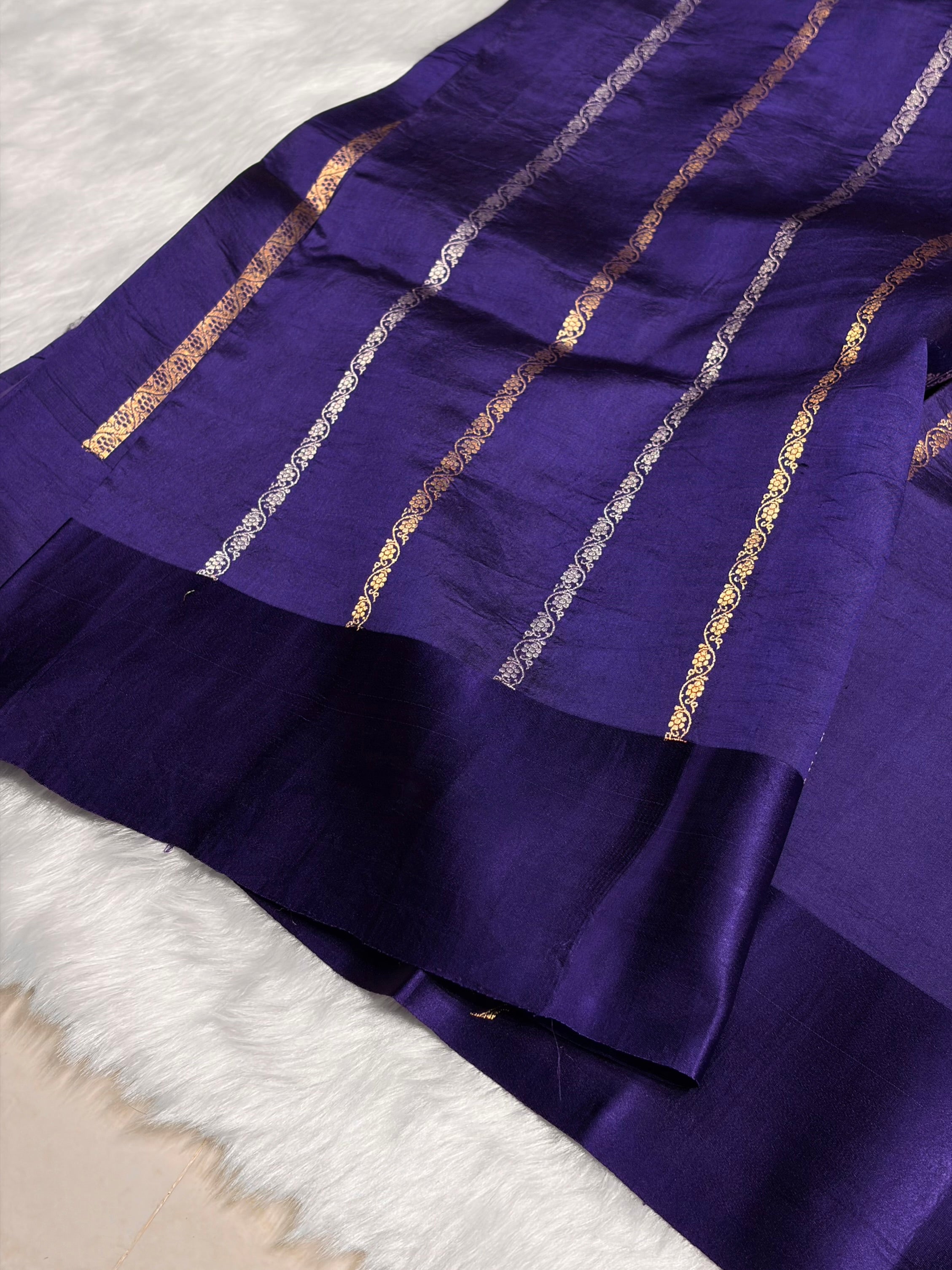 Purple Shades Boota Handwoven Pure Raw Mango Silk RM-11