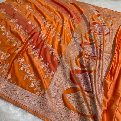 Orange Shades Rangkart Mashru Silk Saree MSRK01