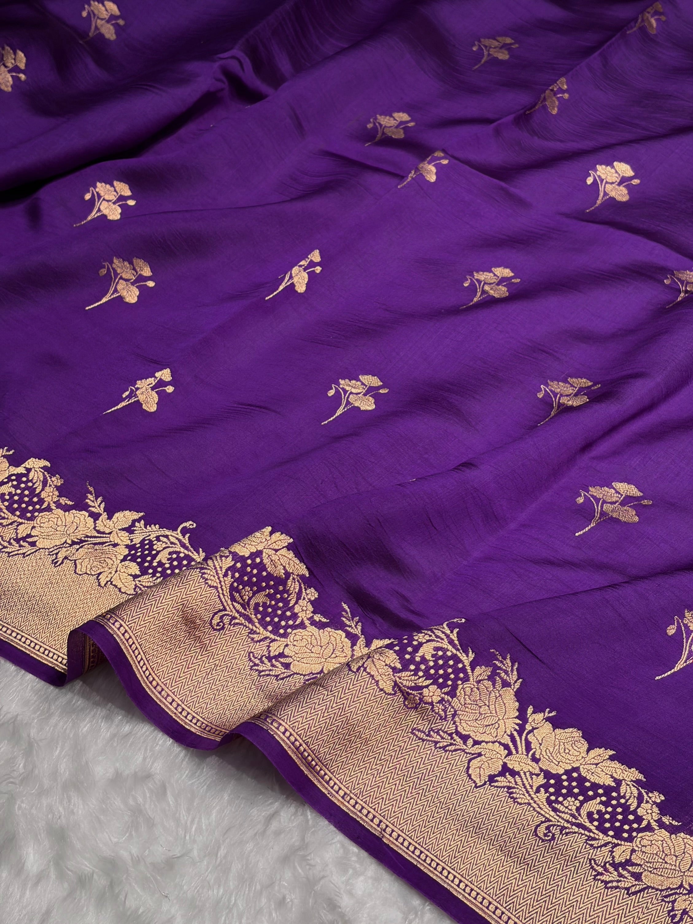 Purple Shades Handwoven Pure Raw Mango Silk RM-55