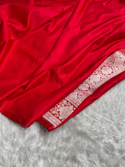 Red Shades Banarasi Boota Pattern Floral Mashru Silk Saree MSM-105