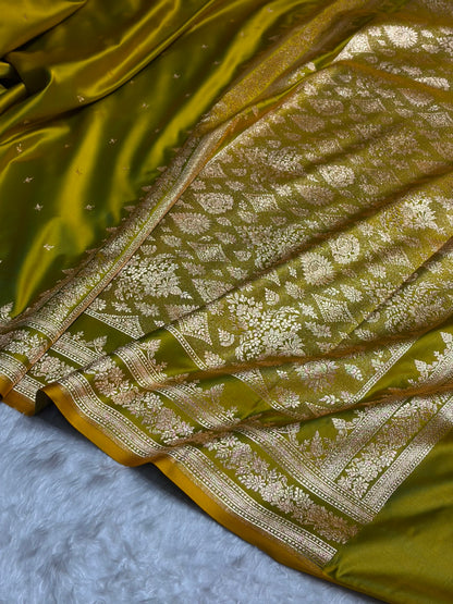 Liril Mehendi Shades Banarasi Booti Katan Silk Saree SKM17