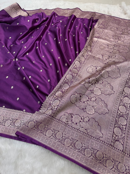 Purple Shades Booti Mashru Satin Booti