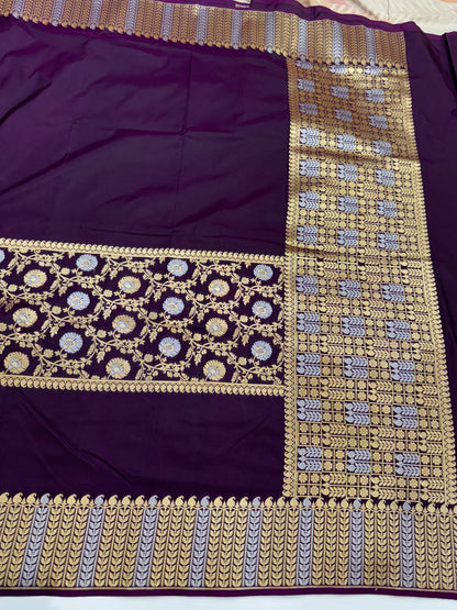 Wine Shade Sona Rupa Blended Katan Silk