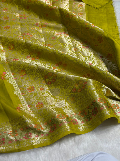 Minakari Liril Mehendi Shades Pure Chiniya Silk CH-01