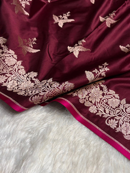 Chocolate Shades Floral Boota Mashru Silk Saree MSM-67