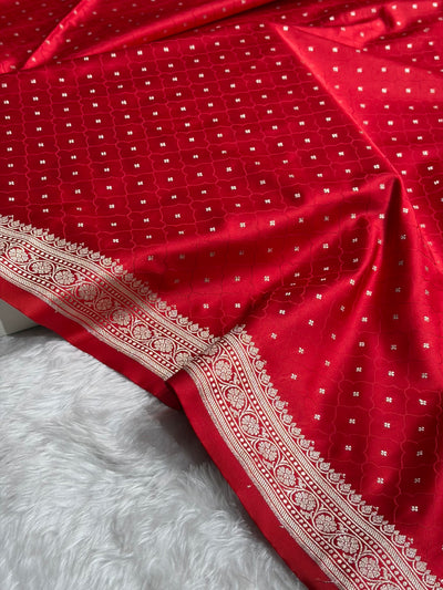 Dark Red Shades Tanchoi Motif Mashru Silk Saree MST-13