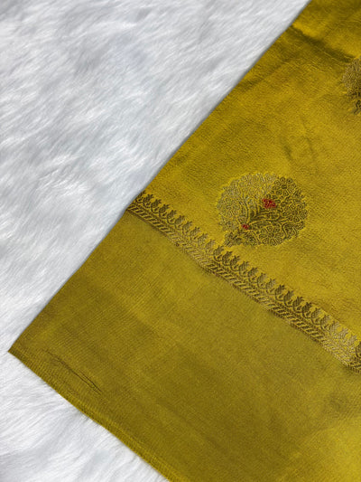Liril Green Shades Pure Caramel Mango Silk Saree CS-23