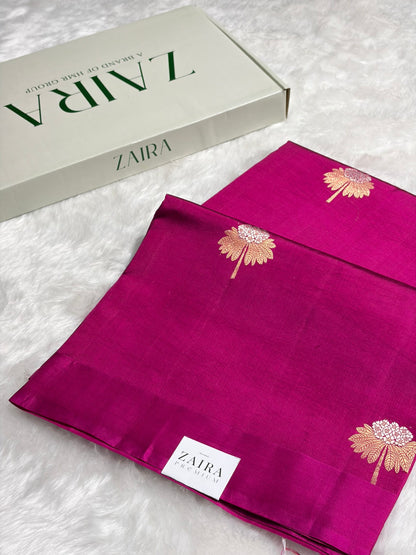 Rani Shades Meena Boota Handwoven Raw Mango Silk RM-43