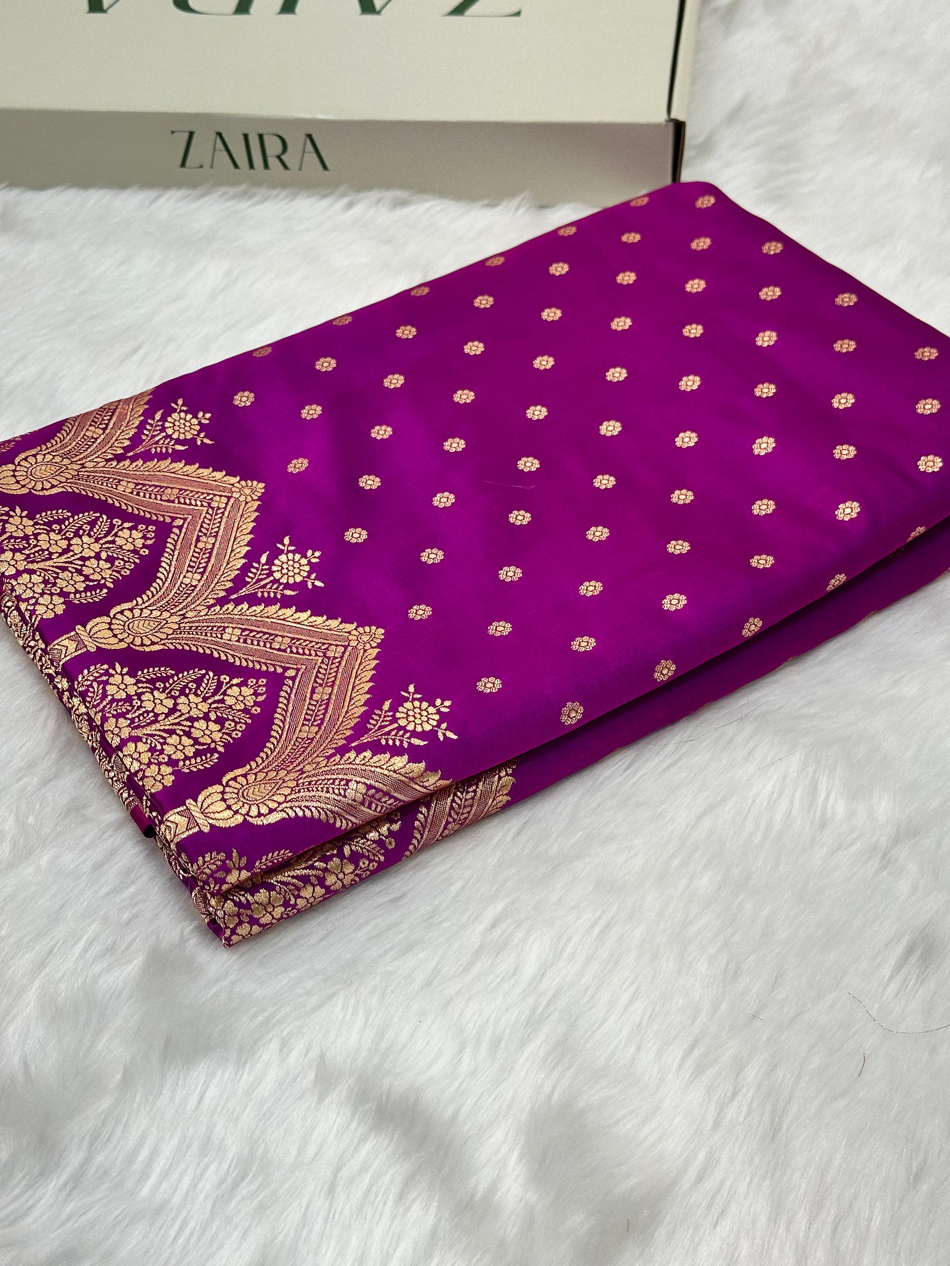Cross Jamuni Booti Katan Silk Saree SK01