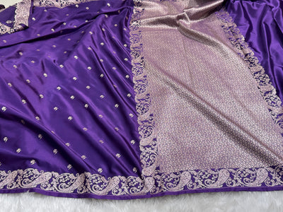 Kairi Border Purple Mashru Silk Saree MCS15