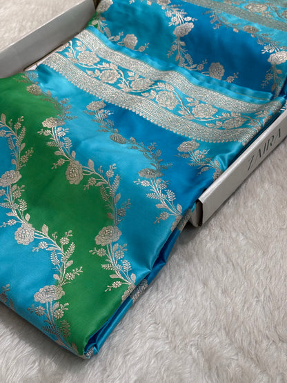 Blue Tone Rangkart Mashru Silk Saree