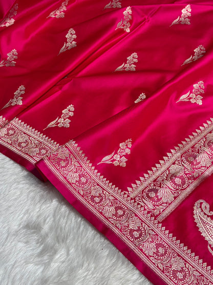 Cross Rani Boota With Floral Border Mashru Silk Saree MSM-97