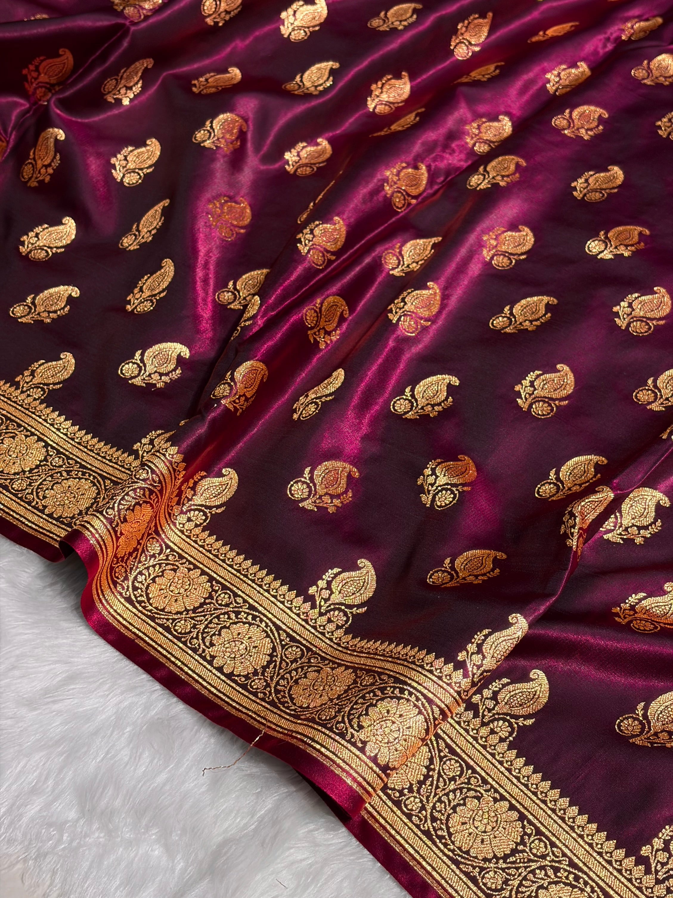 Satin Silk Booti in Dark Chocolate Shades