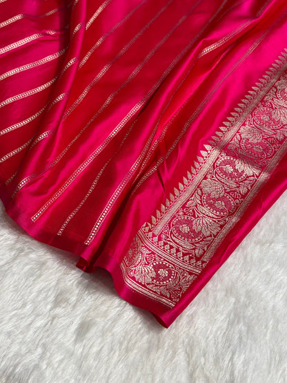 Cross Rani Boota With Floral Border Mashru Silk Saree MSM-97