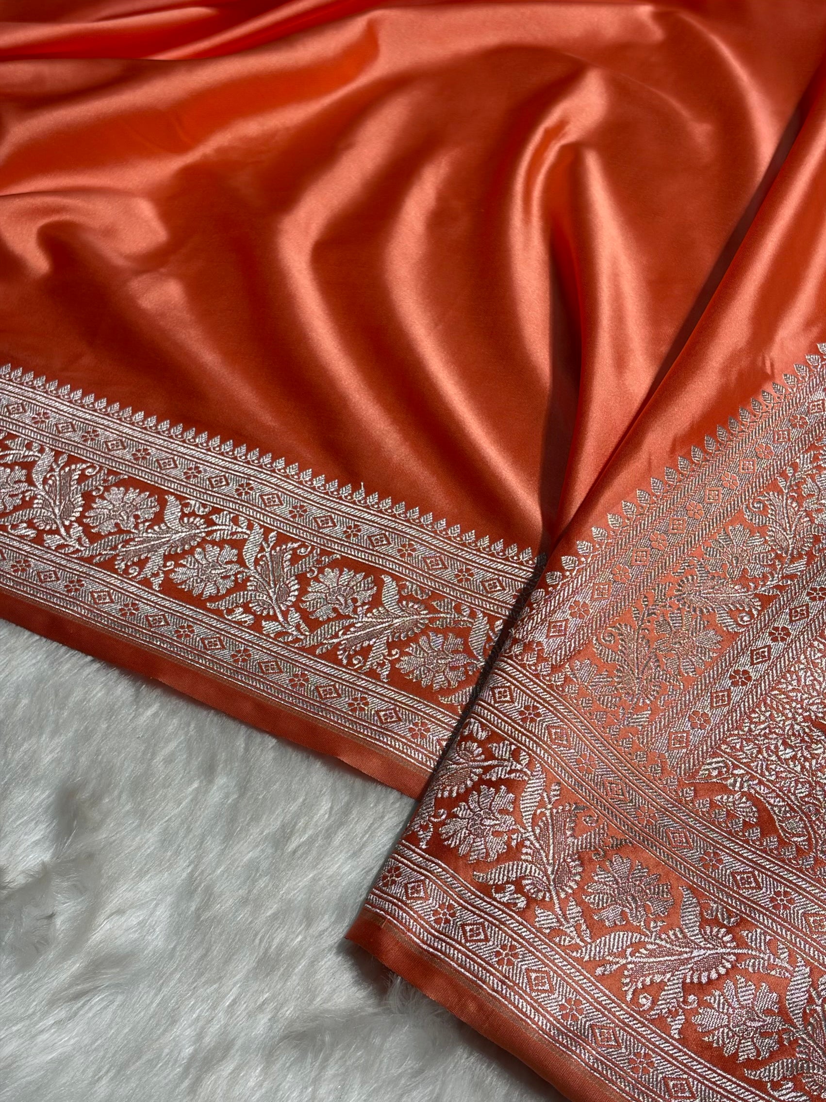 Kesar Plain Mashru Silk Saree MS22