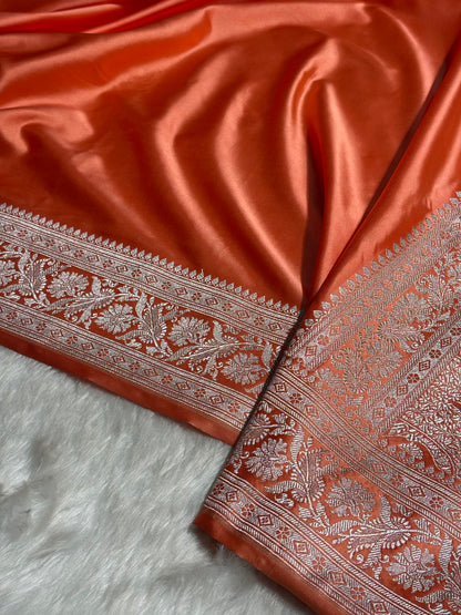 Kesar Plain Mashru Silk Saree MS22