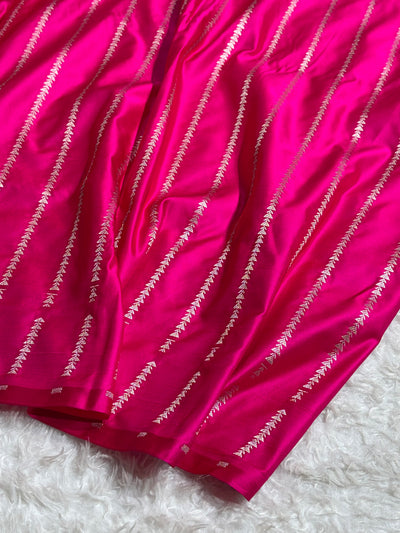 Dark Bottle Green / Rani Shades Banarasi Booti Pattern Mashru Silk Saree MSM-137