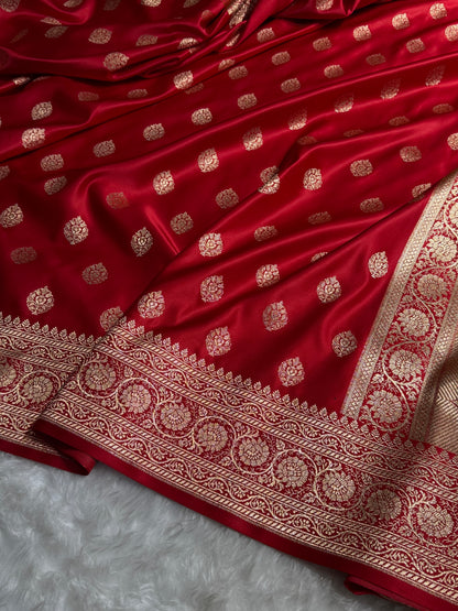 Banarasi Boota Katan Silk Saree In Red Shades SK02