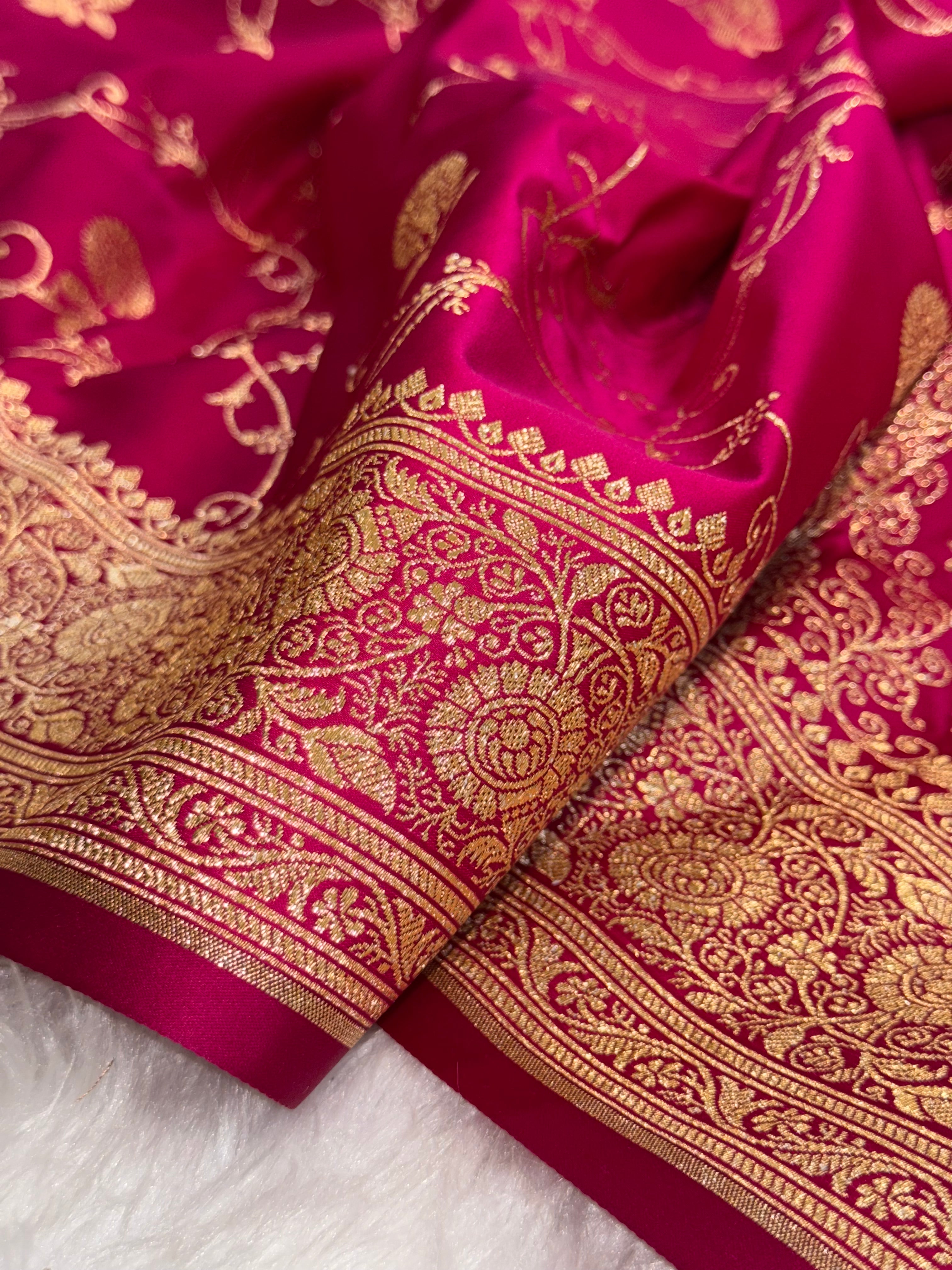 Premium Rani Banarasi Jaal Katan Silk Saree