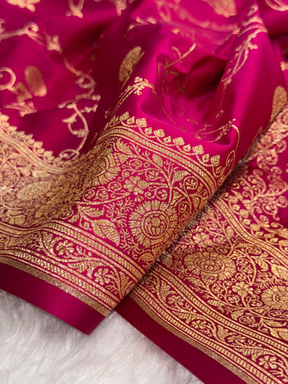 Premium Rani Banarasi Jaal Katan Silk Saree