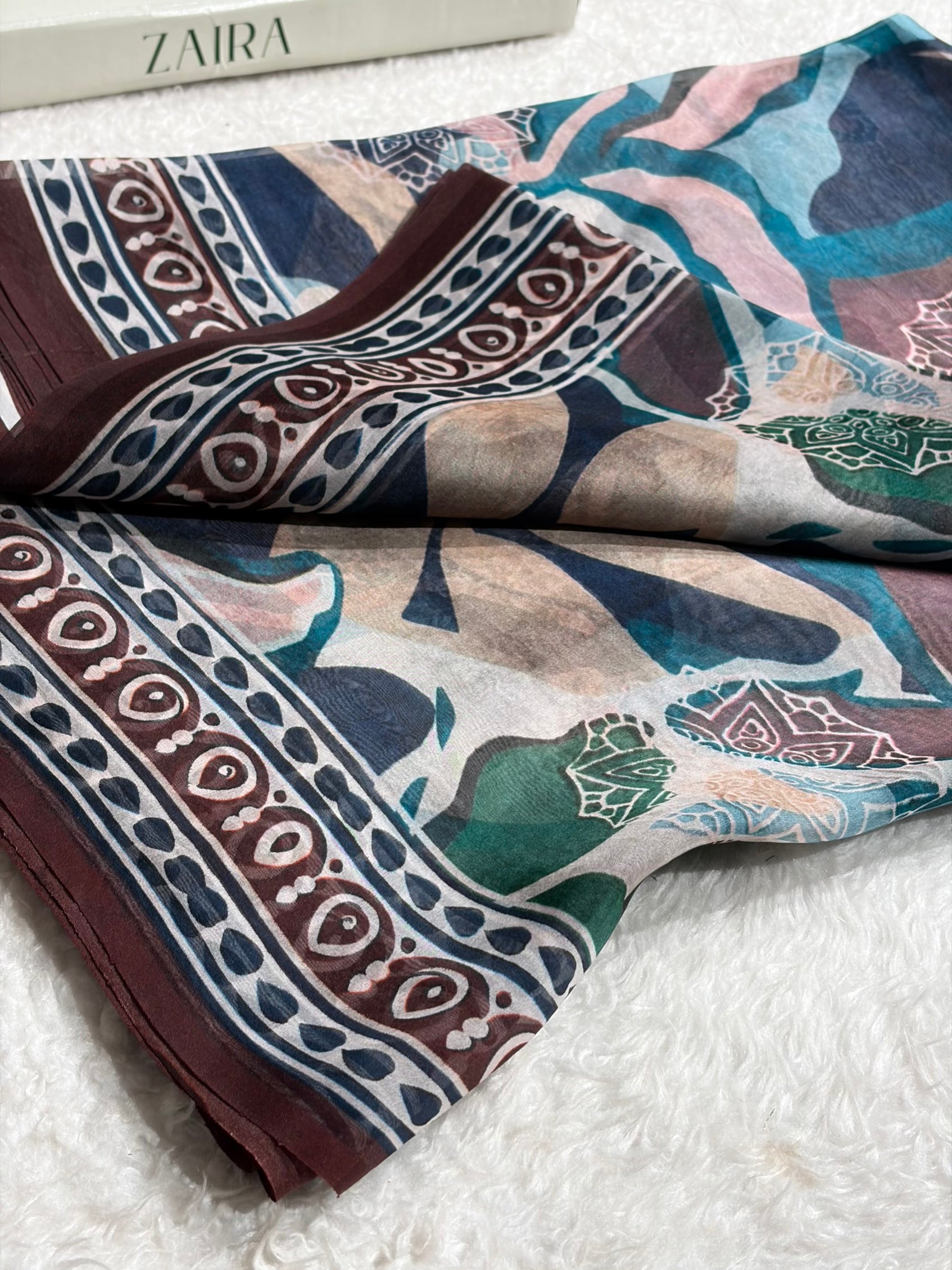 Beautiful Organza with Pastel Multicolor Florals POP16