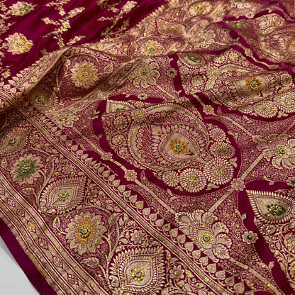 Rani Mashru Silk with Ari and Stone