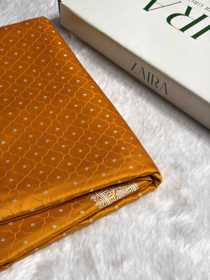 Mustard Gold Shades Tanchoi Motif Mashru Silk Saree MST-13