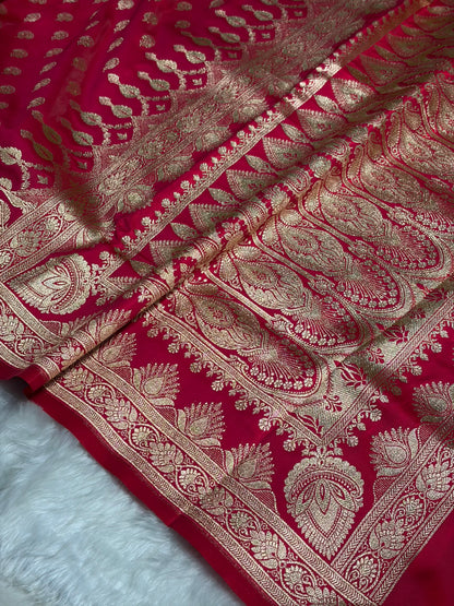 Satin Silk Booti in Cross Rani Shades