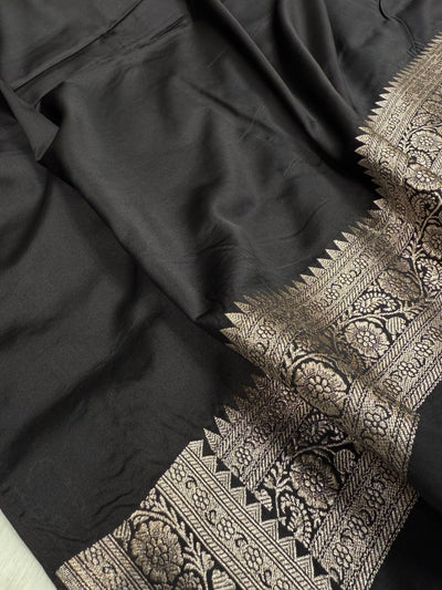 Black shade Booti Mashru Silk Saree MCS26