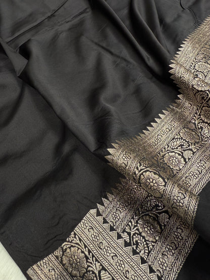 Black shade Booti Mashru Silk Saree