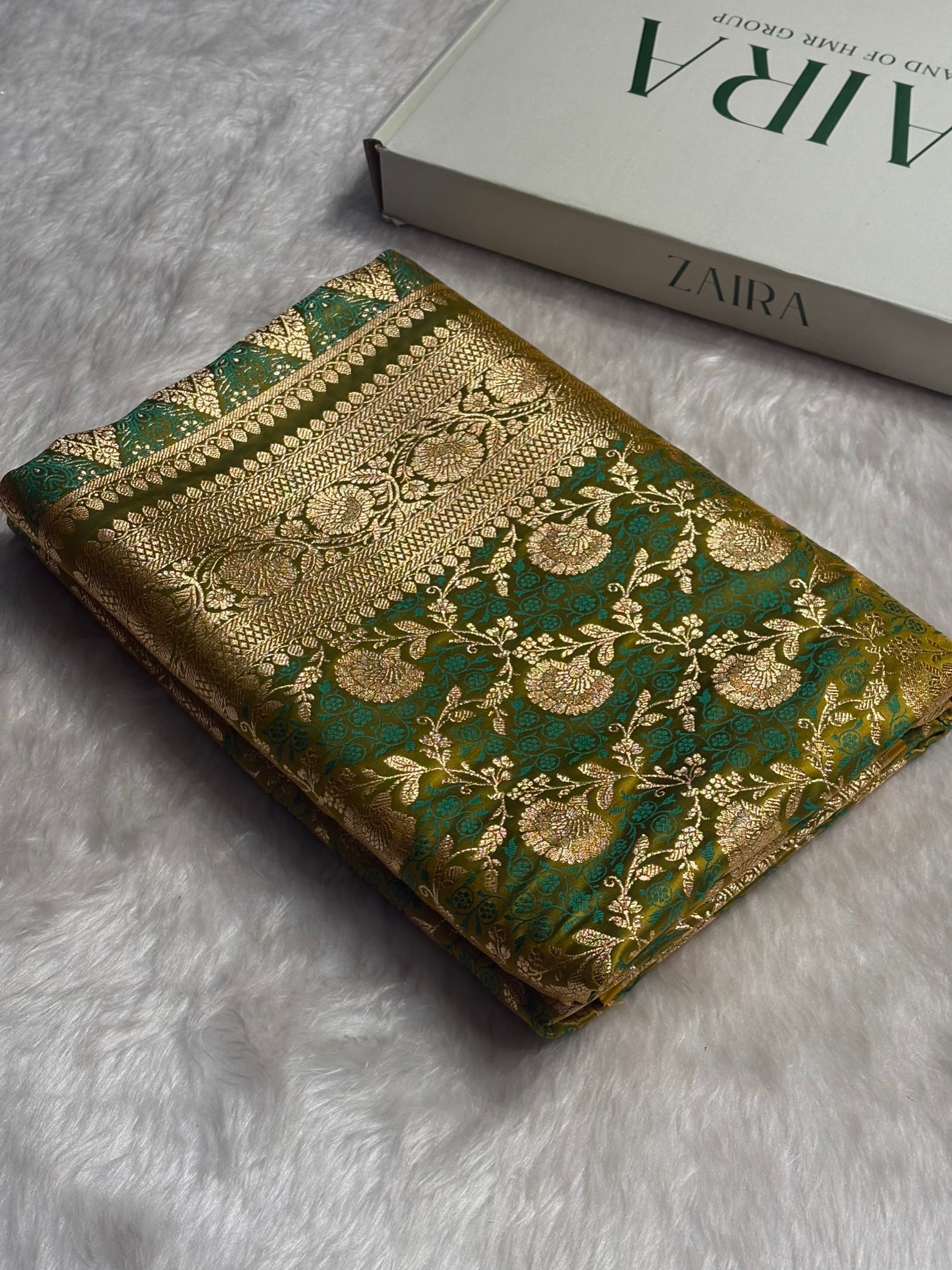 Liril Green With Green Tanchoi Satin Katan Silk Saree SKTM-05