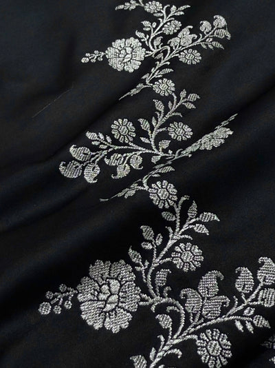 Black Beautiful Banarasi Cross Mashru Silk Saree MCS01