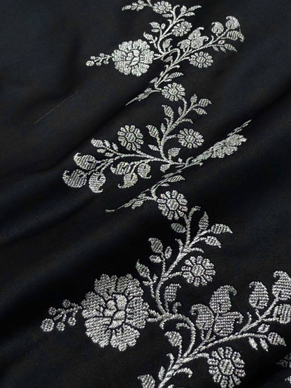 Black Beautiful Banarasi Cross Mashru Silk Saree