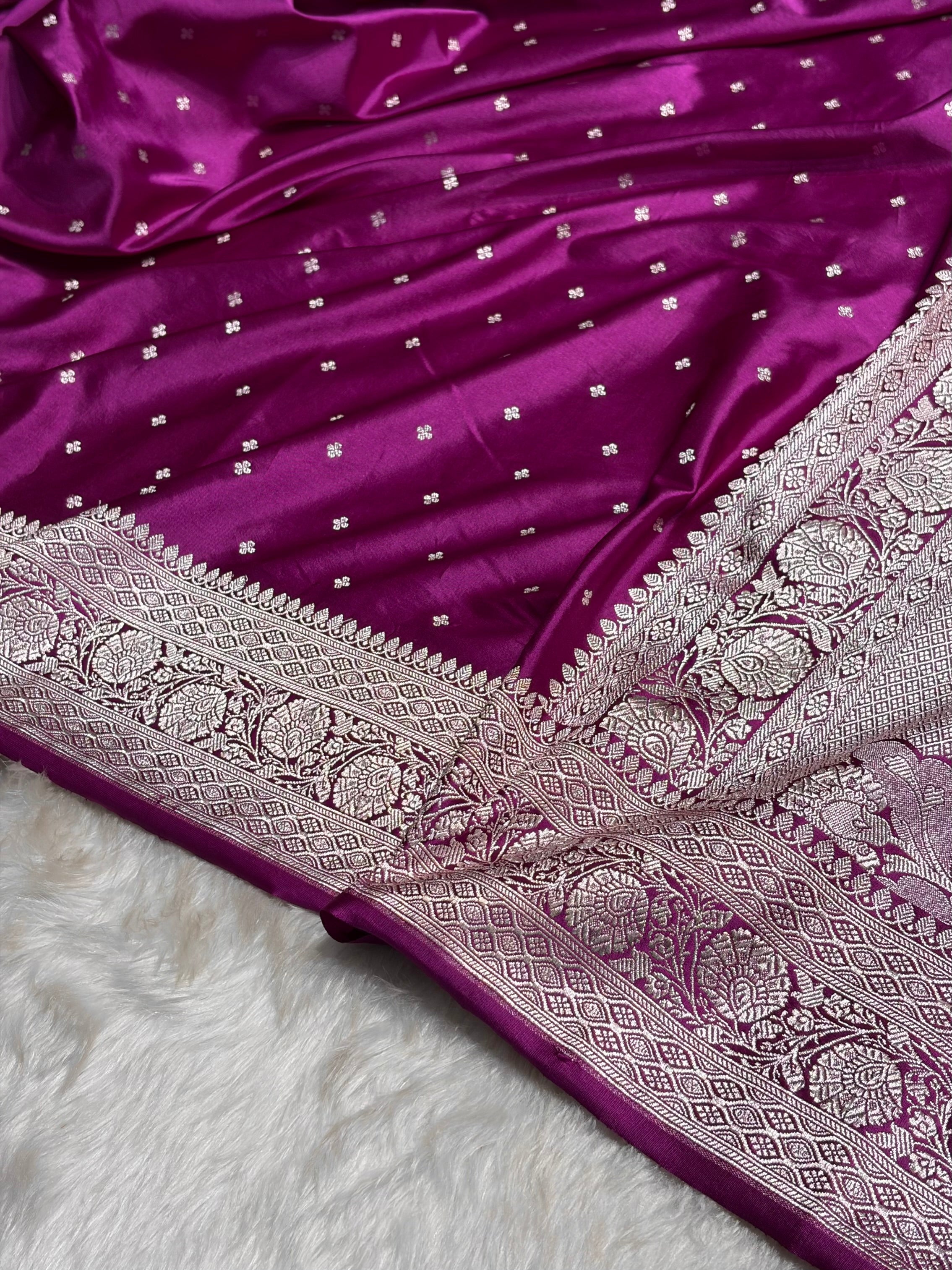 Wine Shade Booti Mashru Silk Saree MS41