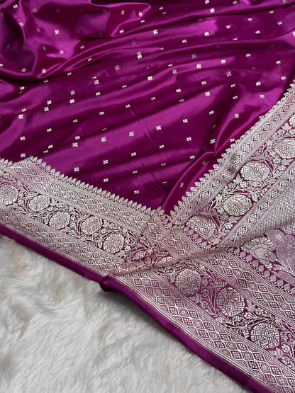 Wine Shade Booti Mashru Silk Saree MS38