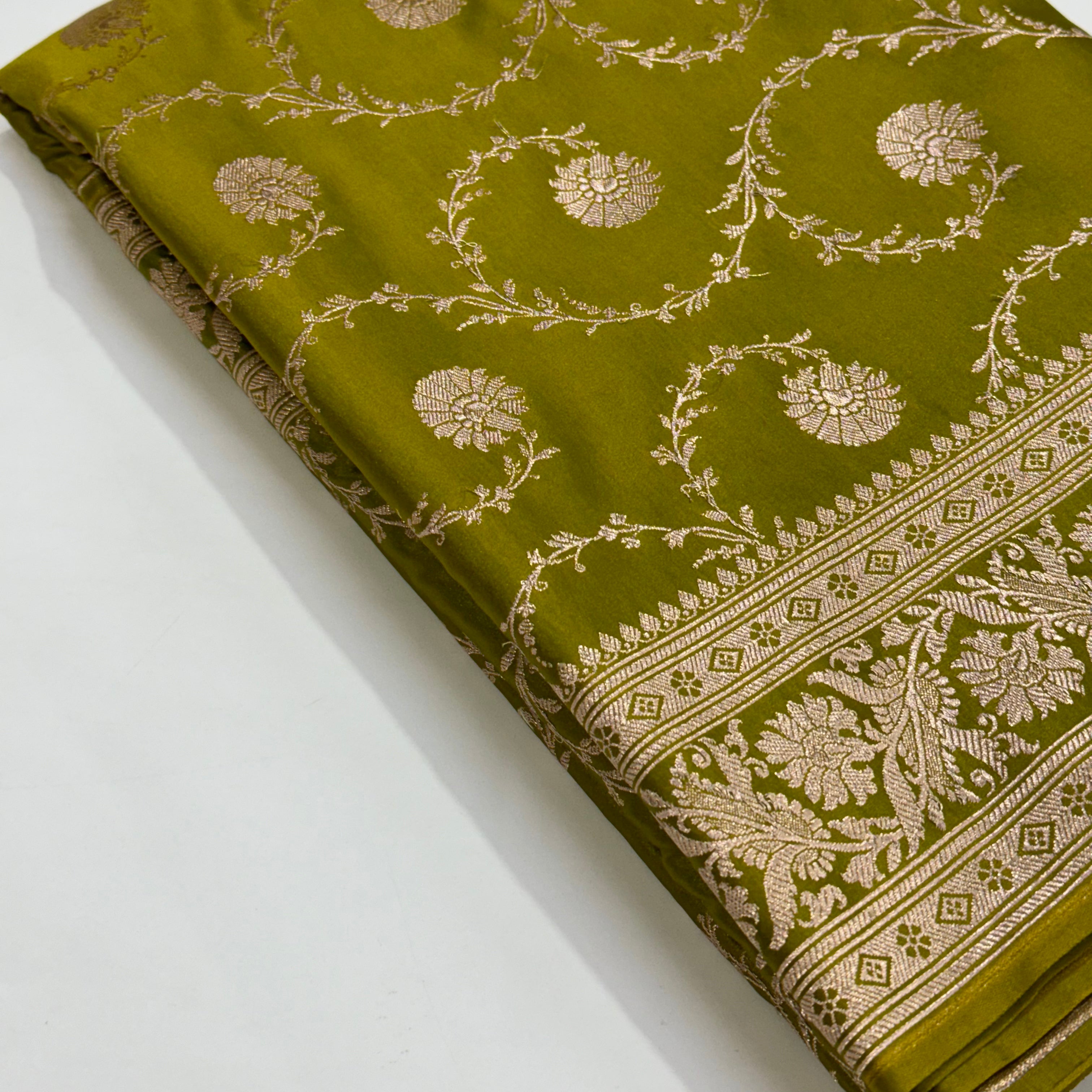 Light Mahendi Mashru Silk Saree