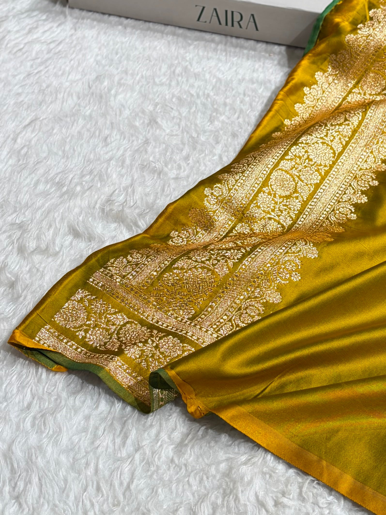 Liril Mehendi Booti Pattern With Gotta Patti Satin Katan Silk Saree SKGP51