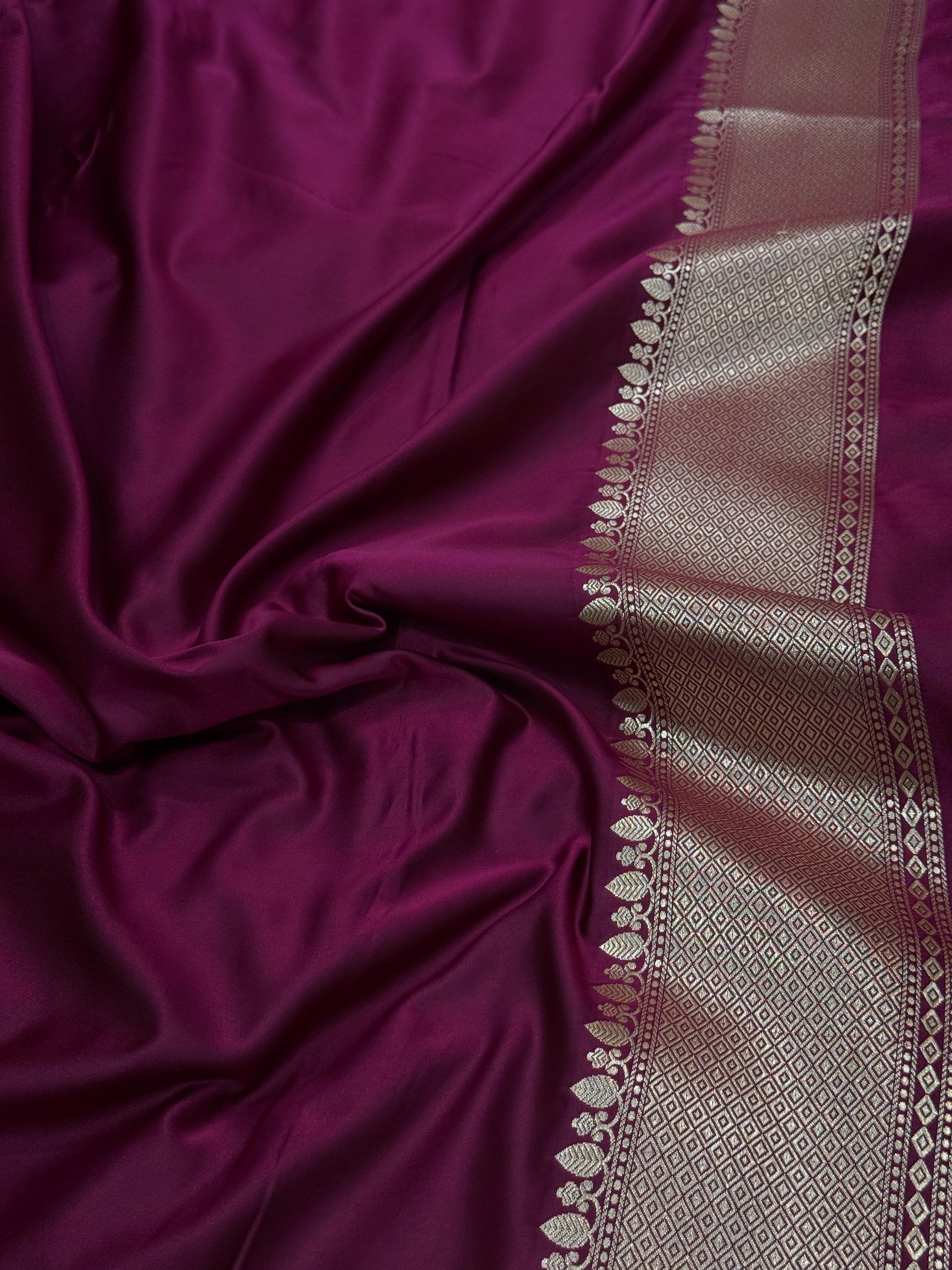 Wine  Floral Booti Mashru Silk Saree  MSM-68