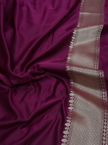 Wine  Floral Booti Mashru Silk Saree  MSM-68