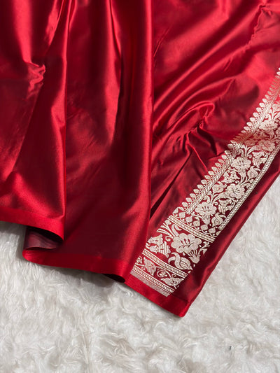 Contrast Black / Red Shades Banarasi Booti Pattern Mashru Silk Saree MSM-138
