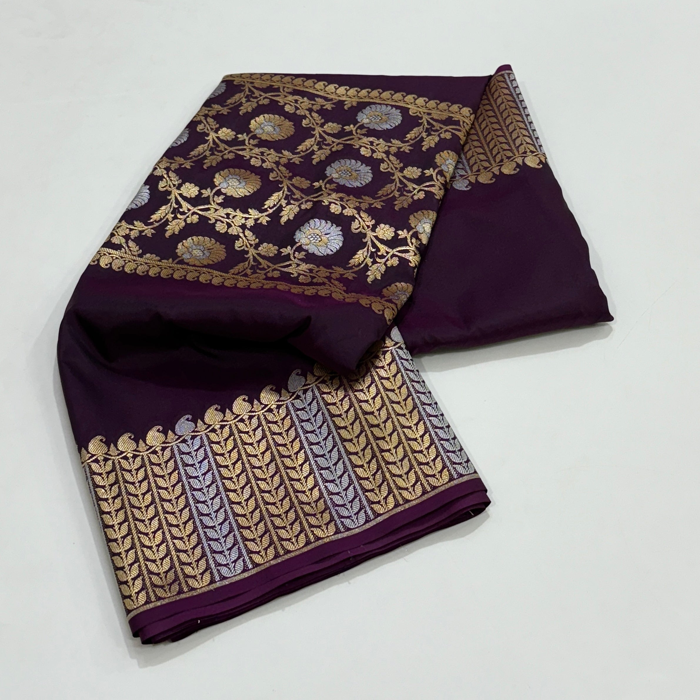 Wine Shade Sona Rupa Blended Katan Silk