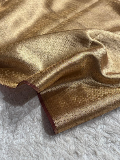 Dark Cheeku Tissue Bananasi Floral Pure Tissue Silk Saree PT-57