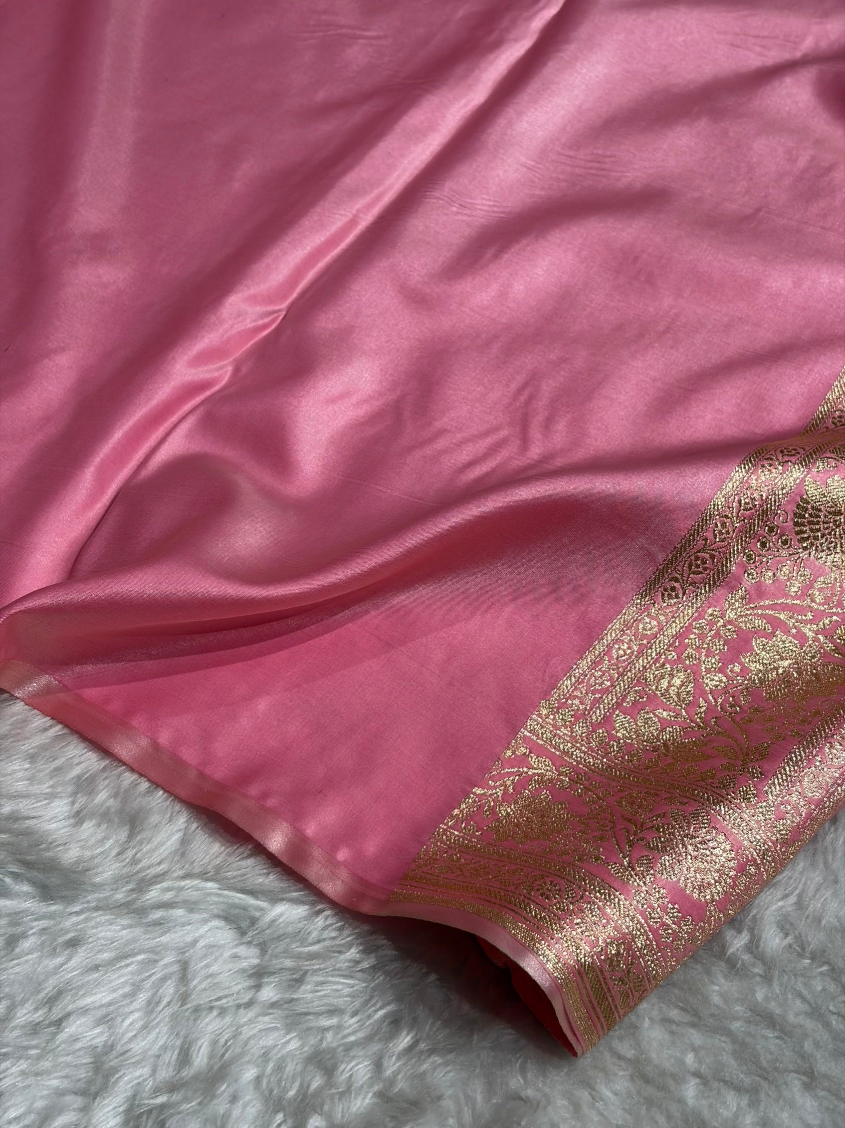 Ultra Light Weight Satin Silk Baby Pink Cross SS10