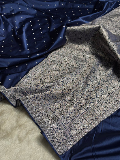 Navy Shades Booti Mashru Silk Saree MS65