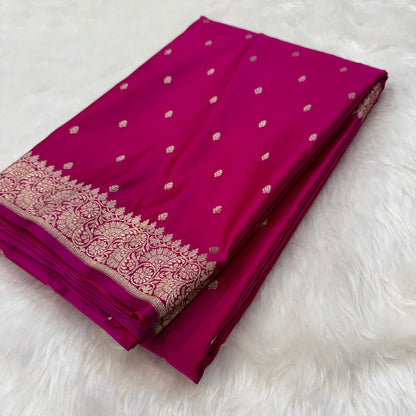 Pink Mashru Silk Saree With Booti Motifs