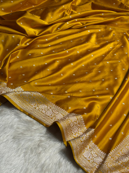 Mustard Shades Booti Mashru Silk Saree MS70