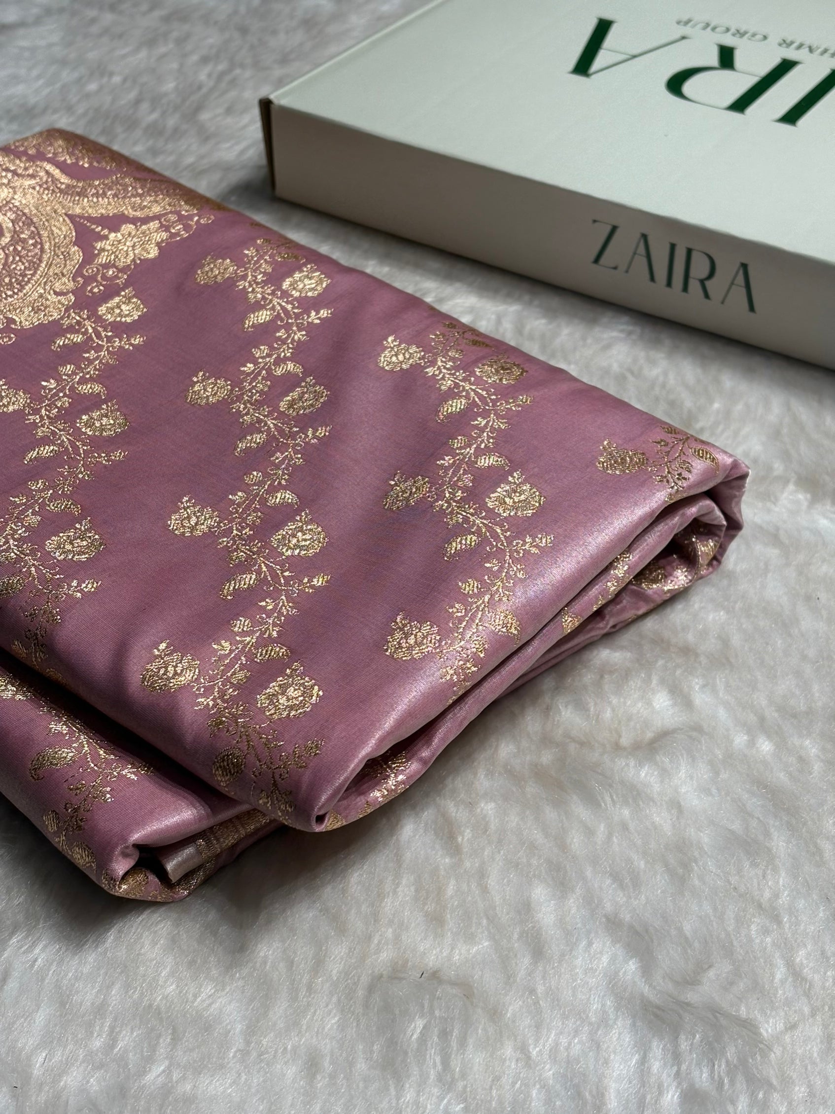 Blush Pink Shades Banarasi  Cross Jaal Satin Silk Saree SS11