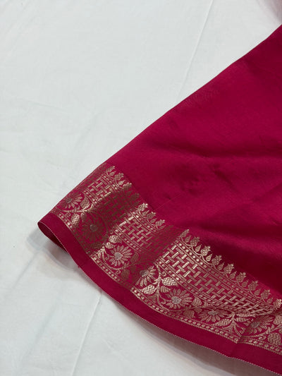 Rani Flower Booti Pure Caramel Silk Saree
